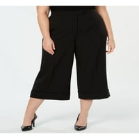 Klein $ Žene Novi crni klipripe Obrezane hlače sa širokim nogama 24W plus