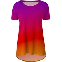Ženska modna ljetna dugačka tunike Ležerne prilike tiskane majice s kratkim rukavima xxl