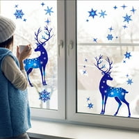 Mnjin DIY prijenosni prozorski naljepnica Božićna tema Elks Snowflake prozorske naljepnice a