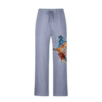 Muške plus veličine pamučne pantalone nacrtačke joge pantalone ravne noge labave fit leptir cvjetni print casual plaža hlače