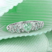 Warroomhouhouse Ženski prsten listova slova Rhinestone nakit elegantan izvrsni prsten za vjenčanje