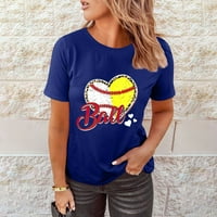 Ženski vrhovi žensko bejzbol srce majica slatka grafička vrhova odjeća