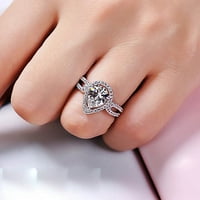 Xinqinghao Angagement okrugli rez Zirkoni Žene vjenčani prstenovi nakit za žene za žene puni dijamant