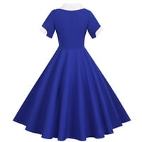 Slatke ljetne haljine za žene 1950-ih retro kratkih rukava Vintage ljuljačke ljetne maxi haljine za