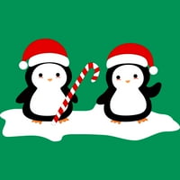 Božićni pingvini su tako slatki juniori Kelly Green Graphic Tee - Dizajn ljudi XL
