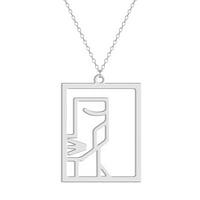 Izdubljeni umjetnička ženska dizajn nehrđajućeg čelika Privjesak za ljubitelje kreativne ogrlice od