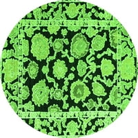 Ahgly Company u zatvorenom okruglom sažetkom zelene moderne prostirke, 8 'krug
