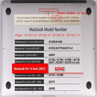 Kaishek tvrda futrola Kompatibilan je samo MacBook Pro S model A & A M1, tip C Red Series 0423
