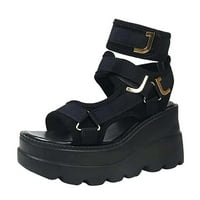 Zuwimk visoke sandale za žene, ženske sandale za platformu visoke pete crne crne