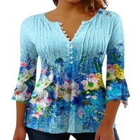 Luxplum dame majica rukav bluza tunika v izrez ljetni vrhovi casual majica Radni majica Tee Style-N