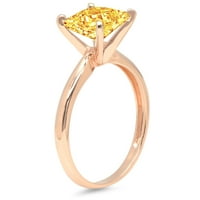 1. CT briljantna princeza Clear Simulirani dijamant 18k Rose Gold Solitaire prsten SZ 5