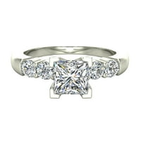 Princess Cut Diamond zaručnički prsten za žene 5 kameni prsten 0. CT 14k bijelo zlato