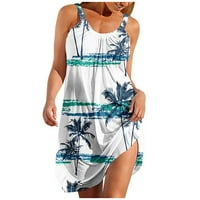 MLQIDK Ljetne haljine za žene Tropical Palm Tree Ispis plaže plus Pogorki kupaći kostim