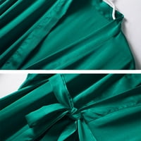 Ženske kratke haljine meke lagani ogrtači saten za vjenčanje zabave dame haljina haljina zelena 4xl