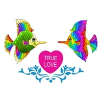 Riblji zidni dekal True Love True Love Heart Kids soba Vinilni zid naljepnica Divno citat Dekoracija