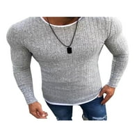 Muška zimska dugih rukava Pletena džemper posada pulover Slim Fit Ležerni Jumper Toplo rastezanje pletiva