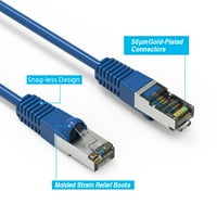 0.5ft CAT5E zaštićena Ethernet mrežom za pokrenuto kabl 0. Feet Gigabit LAN mrežni kabel RJ brzi patch kabel, plavi