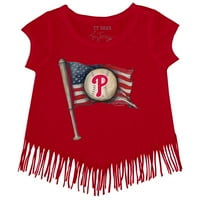 Djevojke Toddler Tiny Turpap Crvena Filadelfija Phillies Baseball Flinge majica