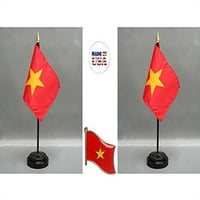Napravljeno u sad. Vijetnam Rayon 4 X6 minijaturni uredski stol i male ručne tablice za zastavu uključuje
