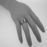 Britanci napravio 14k ružino zlato prirodno rubin i opal ženski vječni prsten - Opcije veličine - veličine 9