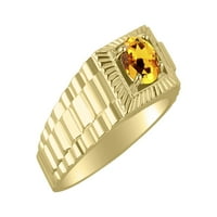Muški prstenovi Žuta pozlaćena srebrna prstena prekrasna okrugla oblika gemstone Dizajnerski stil prstenovi