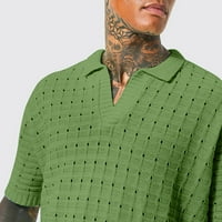 Sanbonepd muške košulje muški pletenje kratkih rukava u kratkim rukavima i majica iz vrata