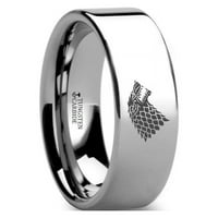 Igra prijestolja Wolf zima dolazi simbol Super Hero film Tungsten urezani prsten nakit - veličina 8