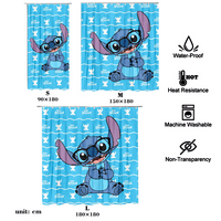 Lilo & Stitch tuš s tušem Set Cartoon Home Decor zavjesa sa Grombots i kuke za zavjese otporne na vodu