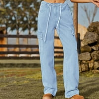 Voncos ženske klasične traperice Vintage casual sa džepom traper hlače