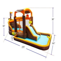 Big Bounce Bounce House Igralište Dizalica Slide Vodeni park Bouncer sa Splash Bazenom i košarkama i