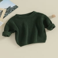 Arvbitana Dječja dječaka Djevojka casual džemper od pune boje dugih rukava pletenje pulover vrhove mališana