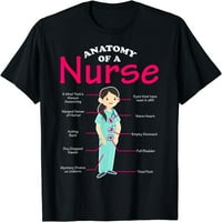 Žene vrhovi RN LVN medicinska sestra Anatomija COOL HOL HOORGIATIAL GORAK MAJICA Majica kratkih rukava Crna Tee