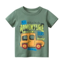 Dyfzdhu Toddler Kids Baby Boys Girls Crtani automobili Kratki rukav Crewneck T košulje na vrhu Tee odjeća