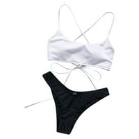 Kupaći kostimi za žene Tankeni, Axxd Backless Bikini kupaći kostim Dvije punjene grudnjake kupaće odjeće