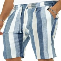 Bomotoo Muške mini pantalone prugaste plažne kratke hlače nacrtaju ljetne kratke hlače lagana dna za