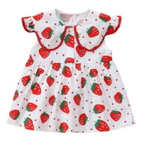 PIMFILM lijepe vrtne haljine za djecu za djevojčice Toddler Djevojke pamučne haljine pročišćeni pamučni crveni 12 mjeseci