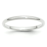 Le & Lu Platinum polukružni vjenčani prsten