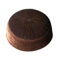 Muslimanski šešir Thekufi® Chechen stil tamno smeđa kruta baršun molitvena kapa