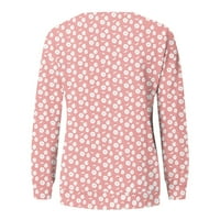 Umitay ženska casual moda cvjetni print Raglan dugih rukava O-izrežnica TOP bluza