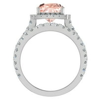 Set za vjenčani prsten za žene jastuk rezani morgarite halo dijamantni prsten 18k bijelo zlato 3. karata