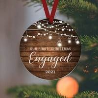 GUVPEV NOVAWEDS 'prvi božićni viseći akrilni okrugli ukras vjenčanja za par za par oženjeni savršeni