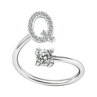 Fledorashia prstenovi za žene zaljubljene poklone Ženska modna abeceda Prsten za prsten Podesivi otvor