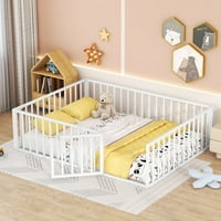Kleonice kraljice za djecu, Montessori Podni krevet sa štitnicima i vratima, sigurnosni podni krevet