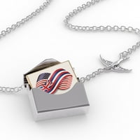 Ogrlica za zaključavanje Infinity zastave SAD i Havajski region Amerika u srebrnom kovertu Neonblond