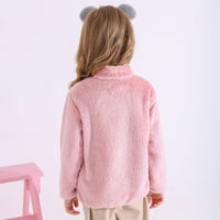 Djeca dječja topla djevojka dječaci flanelne zimske jakne dukserice debeli kaputi ružičasti