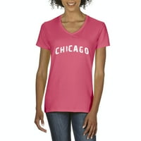 - Ženska majica V-izrez kratki rukav, do žena Veličina 3XL - Chicago