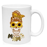Šalica za kafu Blažena mama suncokret bijeli čah Smiješan poklon