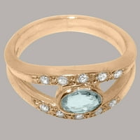 Britanci napravio 9k ružičasto zlato Real Pravinski akvamarin i kubični cirkonijski prsten žena - Opcije