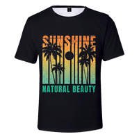 Crna majica dječaci i muški palmi havajske majice za muškarce, labav fit casual s kratkim rukavima okrugli vrat, grafički tees muškarci, crne majice za muškarce tiskane havajske majice na plaži, odrasli-7xl