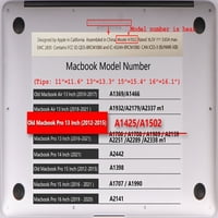 Samo za staru MacBook Pro S Case - objavljen model A1425, plastična kabla za kabel od tvrdog školjka,